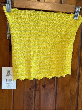 Yellow tube top bikini